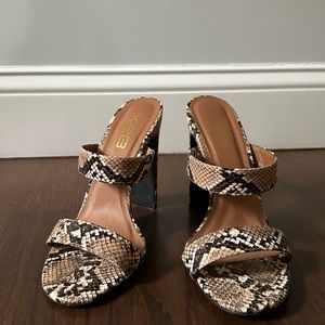 Snakeskin strappy heels
